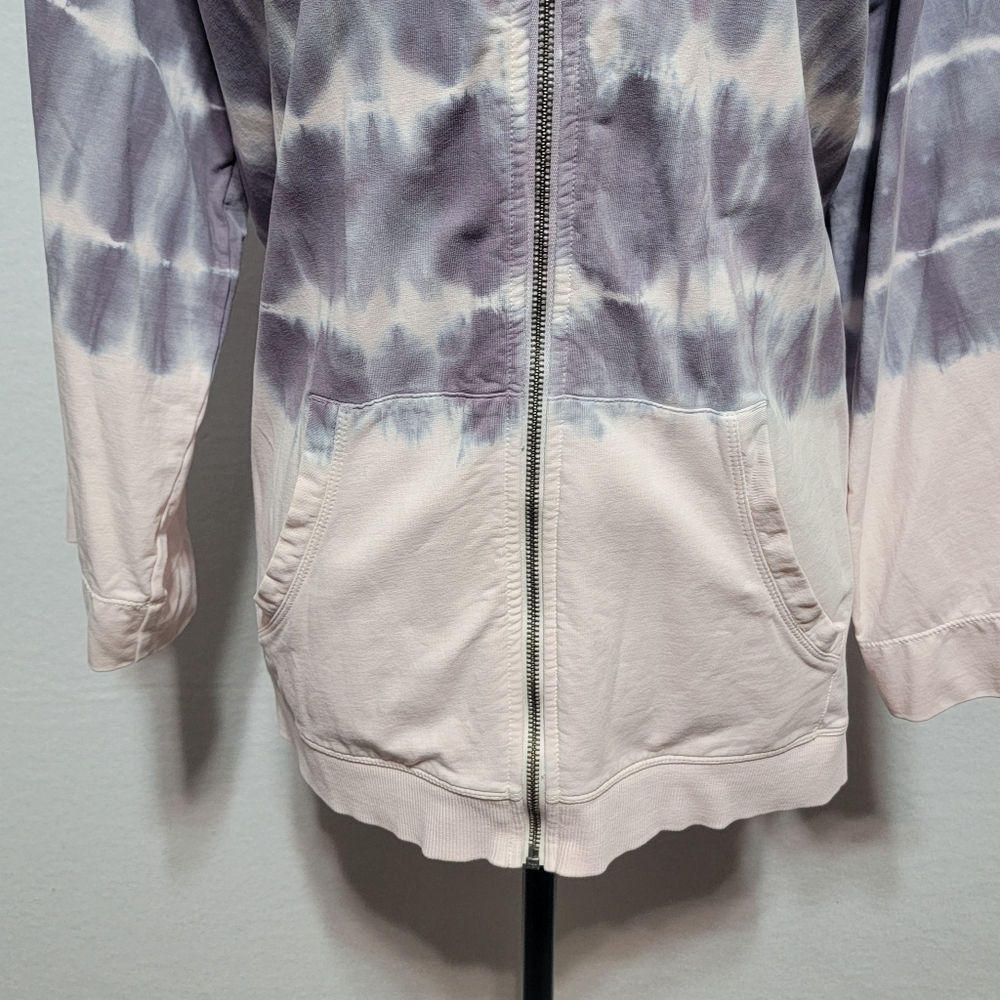 J. Jill Purple and Pink Tie-Dye Zip-Up Hoodie SIZE L Tall. #625 - Picture 4 of 6